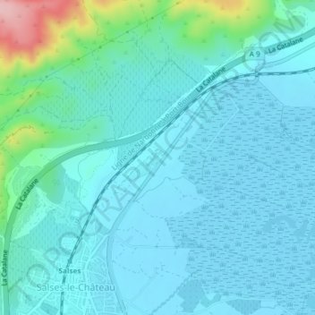 Topografische Karte Planal de Salses, Höhe, Relief