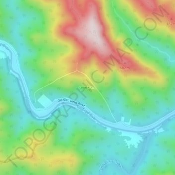 Topografische Karte Louis Point, Höhe, Relief