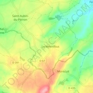 Topografische Karte La Patinière, Höhe, Relief