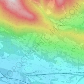 Topografische Karte Hühnersberg, Höhe, Relief