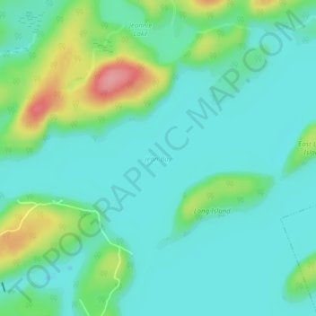 Topografische Karte Jean Bay, Höhe, Relief