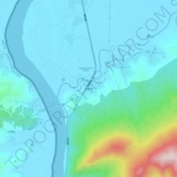 Topografische Karte 浦恩洞, Höhe, Relief