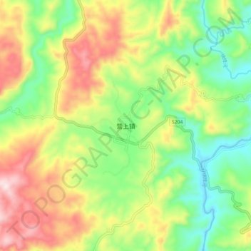 Topografische Karte 营上镇, Höhe, Relief