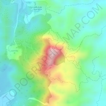 Topografische Karte Bukit Besar, Höhe, Relief
