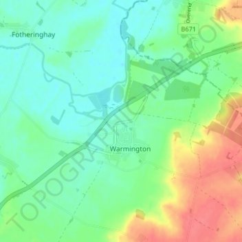 Topografische Karte Eaglethorpe, Höhe, Relief