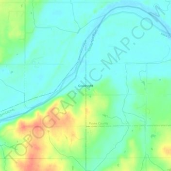 Topografische Karte Goodnight, Höhe, Relief