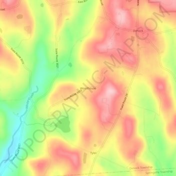 Topografische Karte Woodhouse, Höhe, Relief