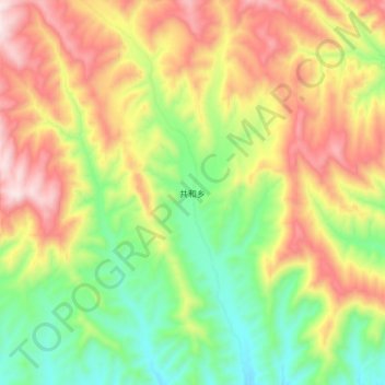 Topografische Karte 共和乡, Höhe, Relief