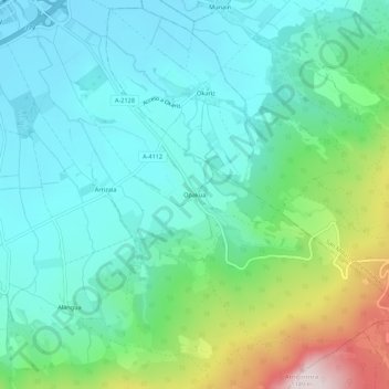 Topografische Karte Opacua, Höhe, Relief