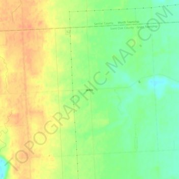 Topografische Karte Jeddo, Höhe, Relief