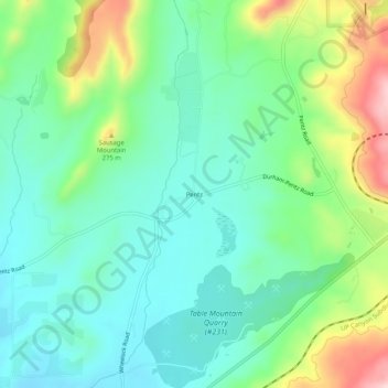 Topografische Karte Pentz, Höhe, Relief