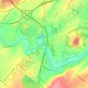 Topografische Karte Edison, Höhe, Relief