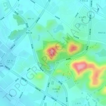 Topografische Karte 黄旗山, Höhe, Relief