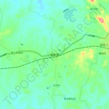 Topografische Karte 雅星镇, Höhe, Relief