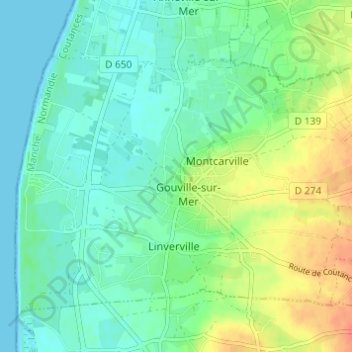 Topografische Karte La Grande Jeannerie, Höhe, Relief