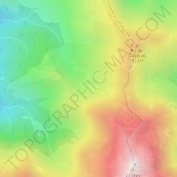 Topografische Karte La Courade, Höhe, Relief