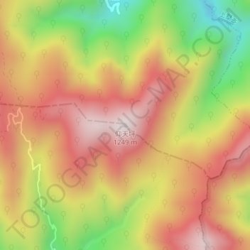 Topografische Karte 仰天坪, Höhe, Relief