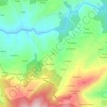 Topografische Karte Ver, Höhe, Relief