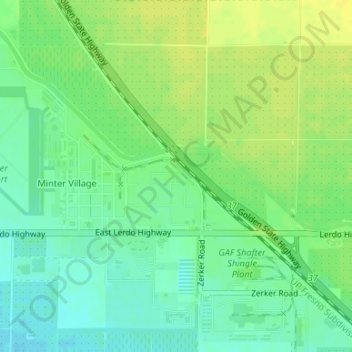 Topografische Karte Dow, Höhe, Relief