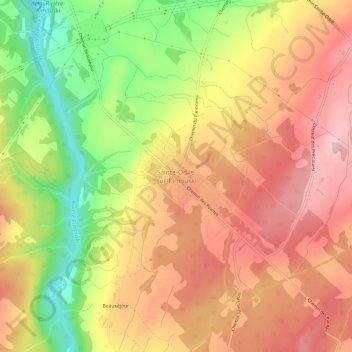 Topografische Karte Sainte-Odile-sur-Rimouski, Höhe, Relief