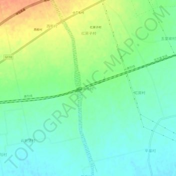 Topografische Karte 南柜村, Höhe, Relief