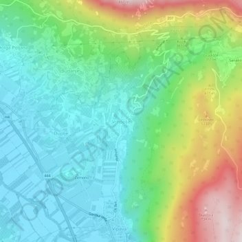 Topografische Karte Vrhpolje, Höhe, Relief