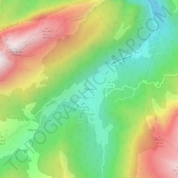 Topografische Karte Pralong, Höhe, Relief
