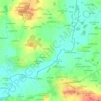 Topografische Karte Le Chêne, Höhe, Relief