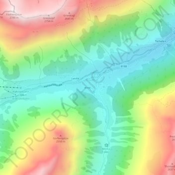 Topografische Karte Winkl, Höhe, Relief