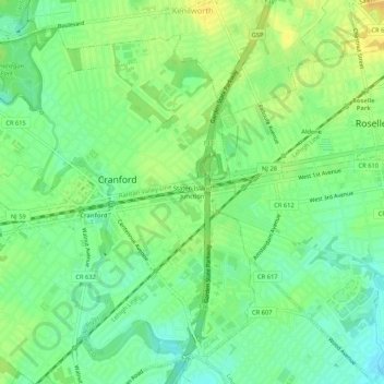 Topografische Karte Staten Island Junction, Höhe, Relief