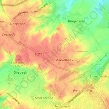 Topografische Karte Douvergenhout, Höhe, Relief