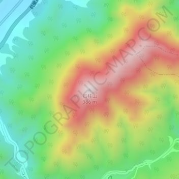 Topografische Karte 石柱山, Höhe, Relief