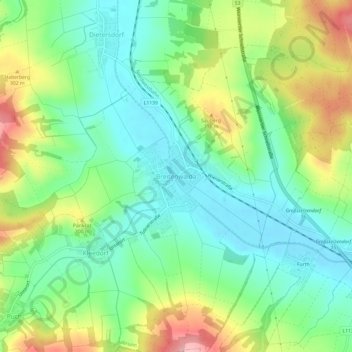 Topografische Karte Breitenwaida, Höhe, Relief