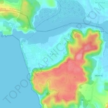 Topografische Karte Querim, Höhe, Relief