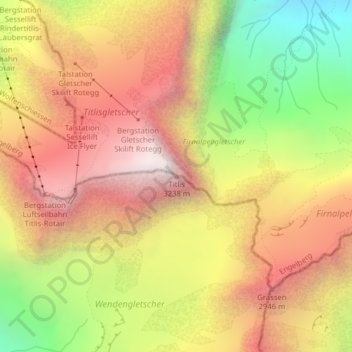 Topografische Karte Titlis, Höhe, Relief