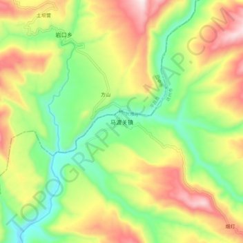 Topografische Karte 马渡关镇, Höhe, Relief