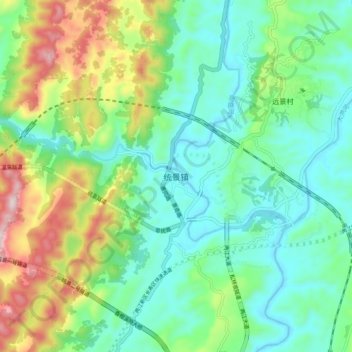 Topografische Karte 统景镇, Höhe, Relief