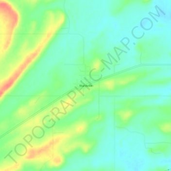 Topografische Karte Wardville, Höhe, Relief