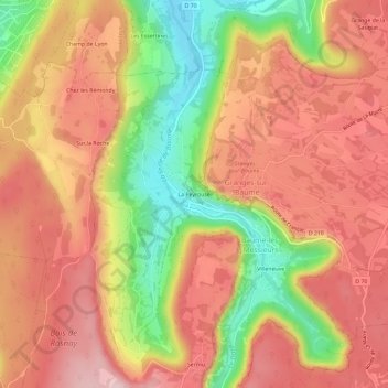 Topografische Karte La Peyrouse, Höhe, Relief