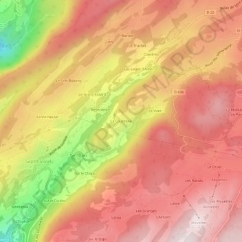 Topografische Karte La Couronne, Höhe, Relief