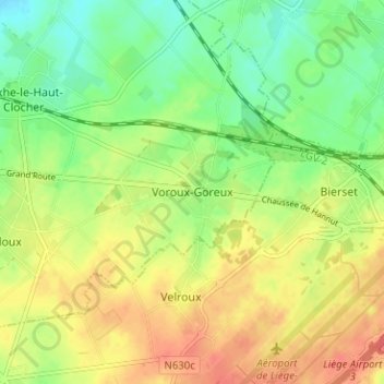 Topografische Karte Voroux-Goreux, Höhe, Relief