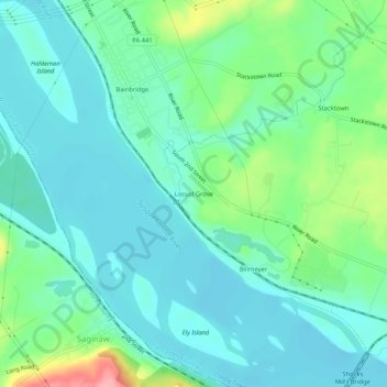Topografische Karte Locust Grove, Höhe, Relief