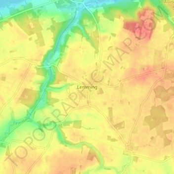Topografische Karte Lemming, Höhe, Relief