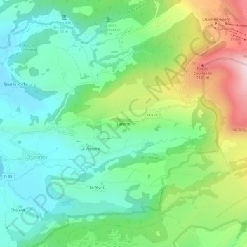 Topografische Karte Laborie, Höhe, Relief