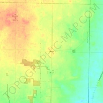 Topografische Karte Bethel, Höhe, Relief