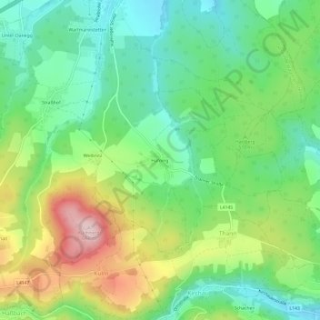 Topografische Karte Hafning, Höhe, Relief
