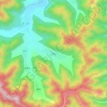 Topografische Karte 兆峪, Höhe, Relief