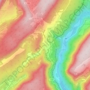 Topografische Karte Valfin, Höhe, Relief