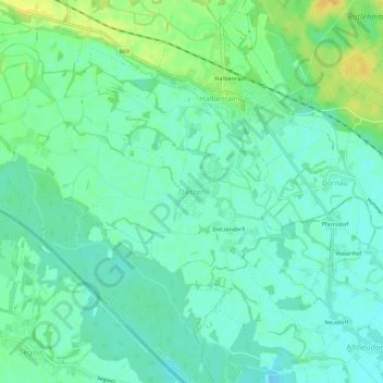 Topografische Karte Dietzen, Höhe, Relief