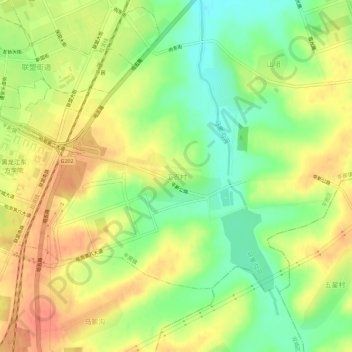 Topografische Karte 工农村, Höhe, Relief